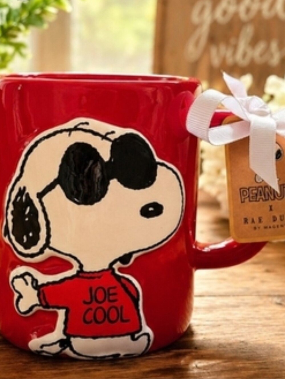 Rae Dunn Red Joe Cool Ceramic Mug